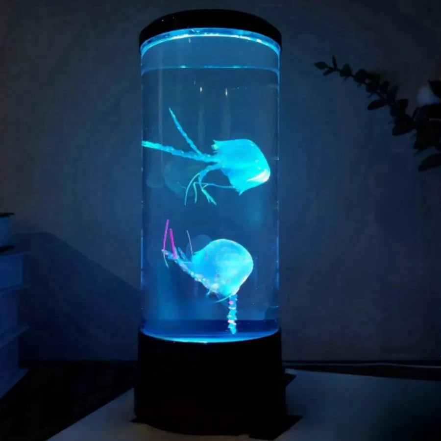 LED Jellyfish Aquarium Night Light, 7-Color Changing, Mood Lamp for Home Office Sleep Relax, Gifts adjustable stand detail